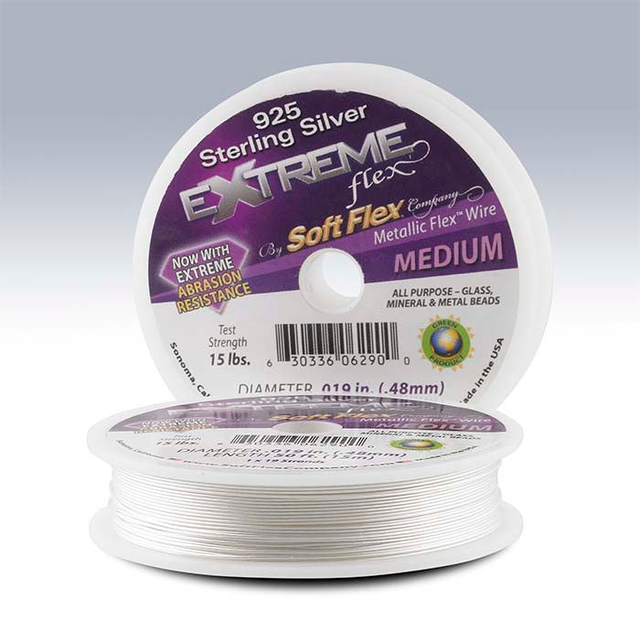 Soft Flex® Extreme 19-Strand .925 Sterling Silver-Plated Beading Wire