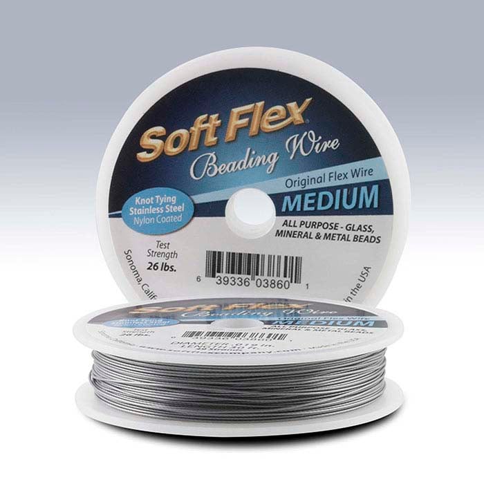 Soft Flex® 49-Strand Original Satin Silver 0.48mm Beading Wire, 9.14 m. Spool