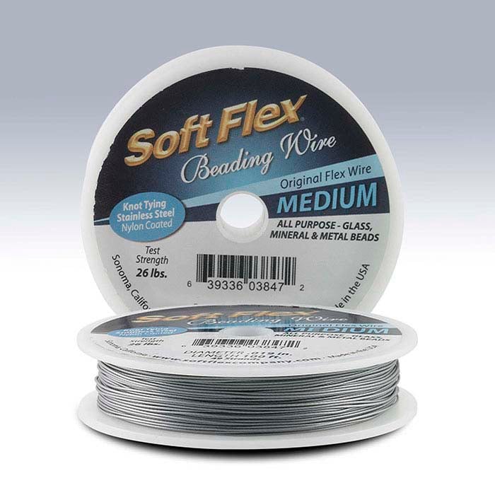 Soft Flex® 49-Strand Original Satin Silver 0.48mm Beading Wire, 30.48 m. Spool