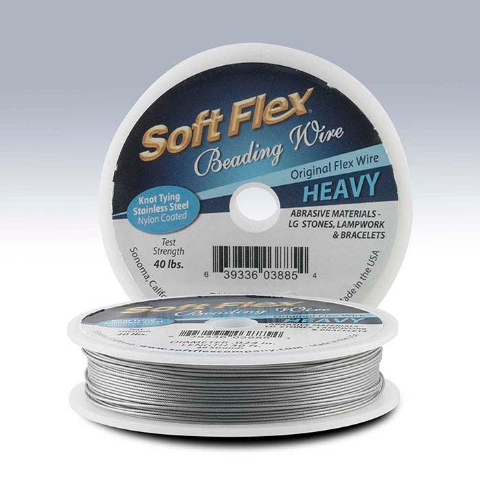 Soft Flex® 49-Strand Original Satin Silver 0.61mm Beading Wire, 9.14 m. Spool