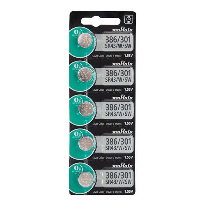 Батарейка для часов Murata Silver Oxide, 386/301-SR43/W/SW