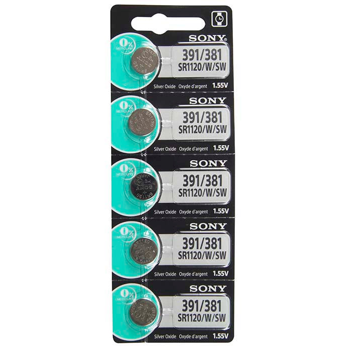 Pila de óxido de plata para reloj Murata, 391/381-SR1120/W/SW