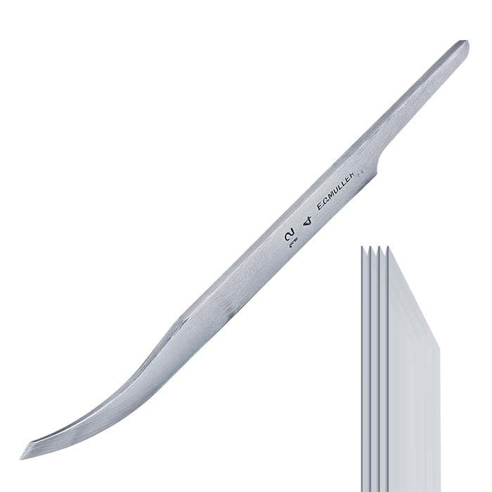 E.C. Muller Carbon Steel Bent Line Graver #12, 4-Line