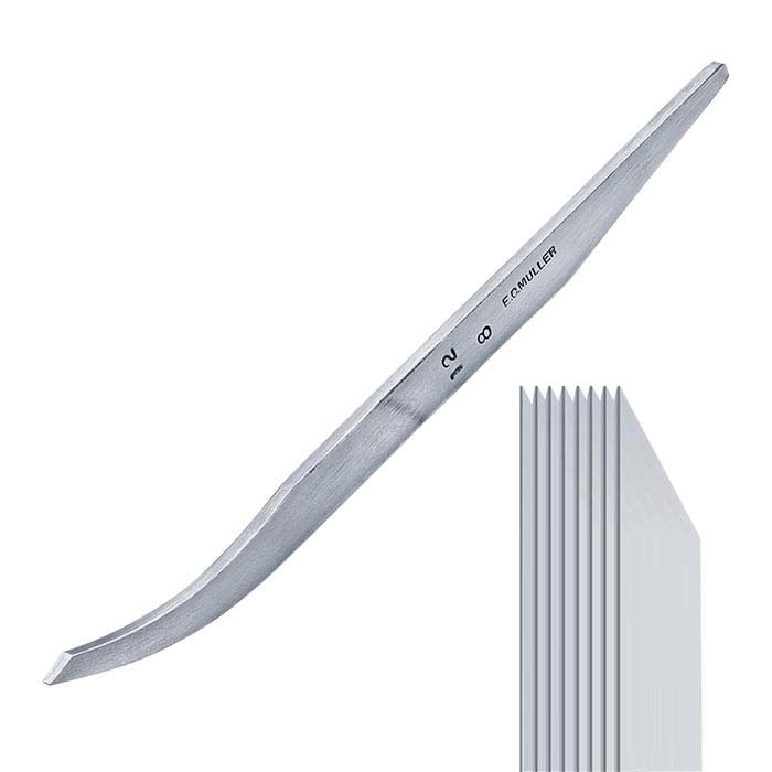 E.C. Muller Carbon Steel Bent Line Gravers #12