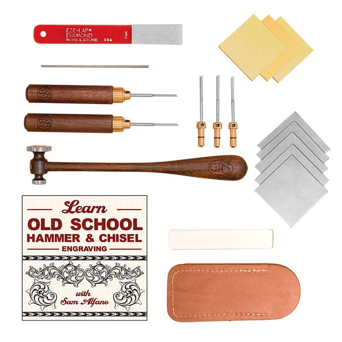Sam Alfano Hammer and Chisel Engraving Kit with Old School Engraving DVD