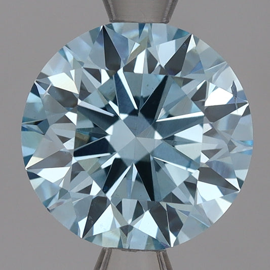 Laboratoriedyrket diamant 2 ct, rund, blå, SI1