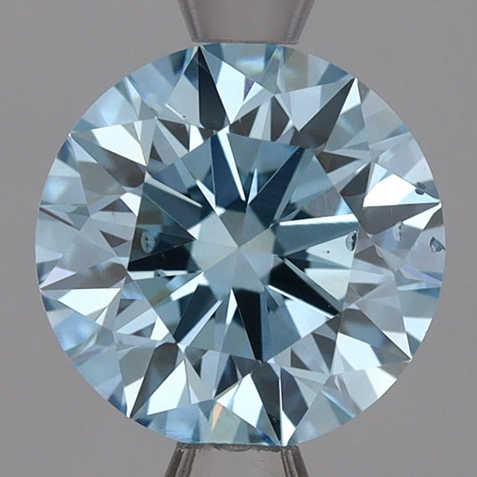 Laboratoriedyrket diamant 1,50 ct, rund, blå, SI1