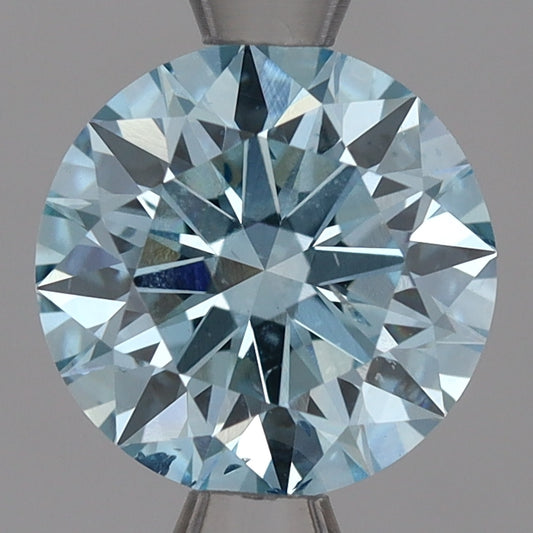 Laboratoriedyrket diamant 1,53 ct, rund, blå, SI2