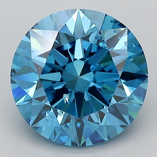 Laboratoriedyrket diamant 2,51 ct, rund, blå, SI1