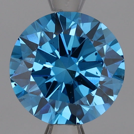 Laboratoriedyrket diamant 1,50 ct, rund, blå, SI1