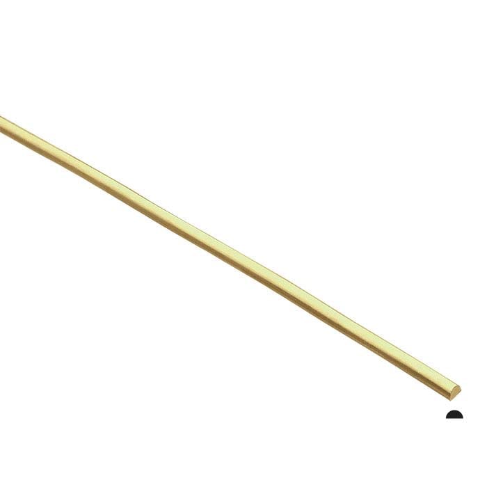 Jeweler's Brass Half-Round Wire, 1-Lb. Spool, 2.05mm, Dead-Soft