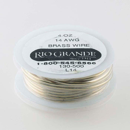 Jeweler's Brass Round Wire, 0.11 kg. Spool, 1.63mm, Dead-Soft