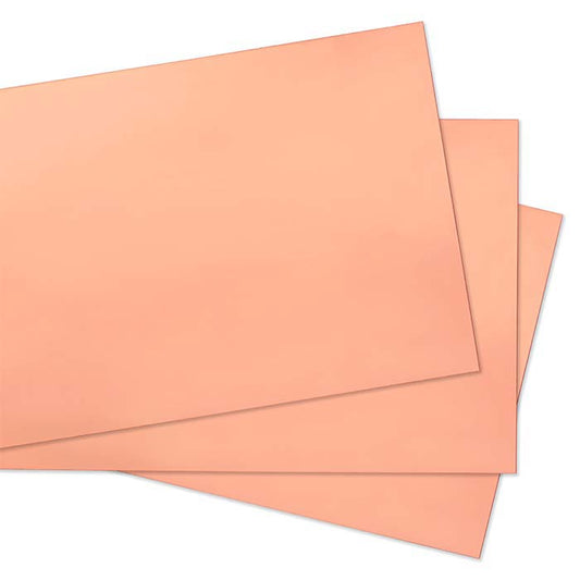 Copper 152.4mm x 304.8mm Sheet, 0.16mm, Dead-Soft