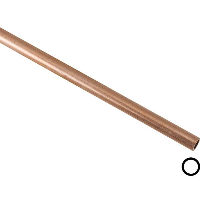 Tubo de Cobre 3,56mm de Parede Espessa, Duro, Comprimento 304,8mm