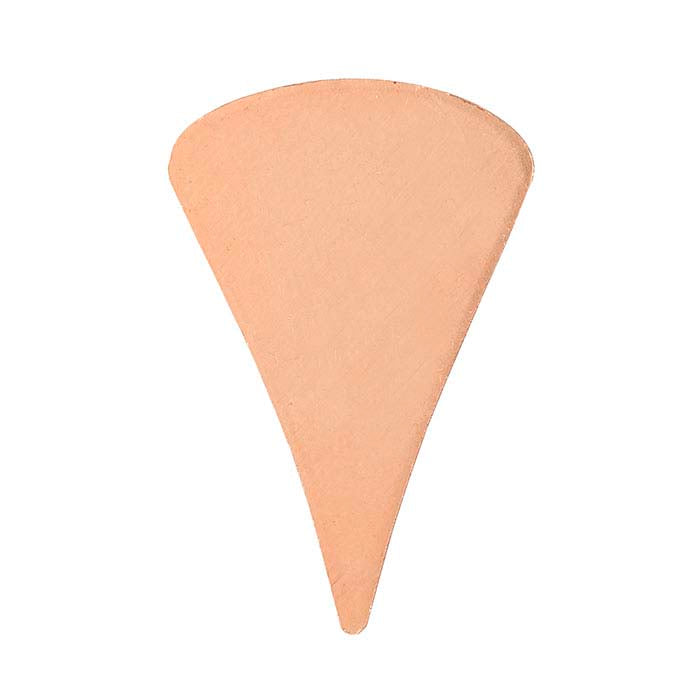 Copper 33.5 x 22mm Tapered Teardrop Stamping, 1.02mm