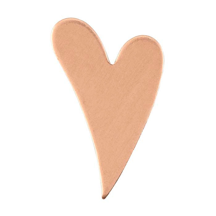 Copper 27 x 17mm Fancy Heart Stamping, 1.02mm