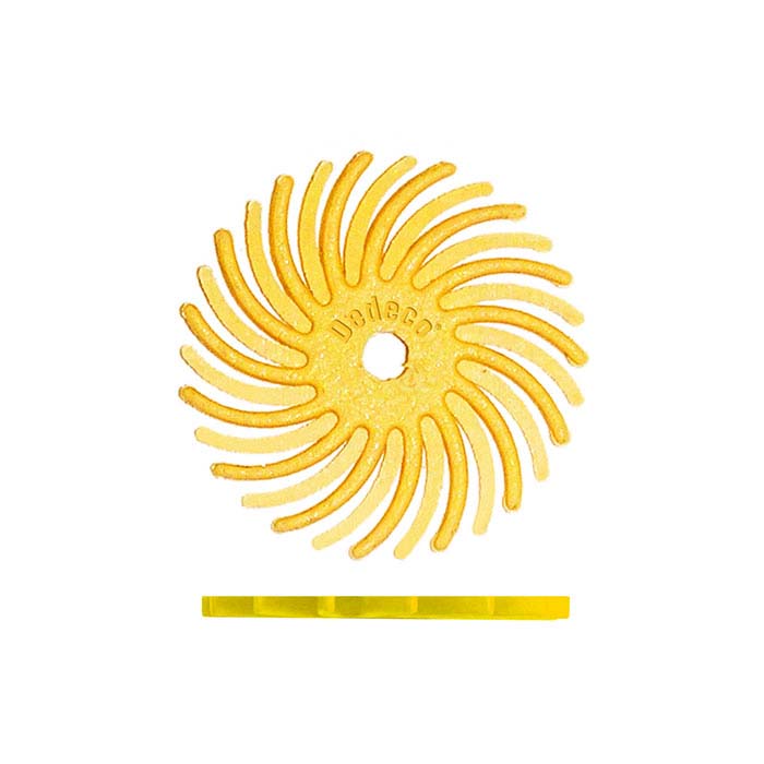 Dedeco® Sunburst® 15.88mm Radial Disc, 80-Grit, Yellow