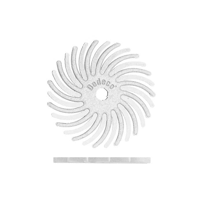 Dedeco® Sunburst® 15.88mm Radial Disc, 120-Grit, White