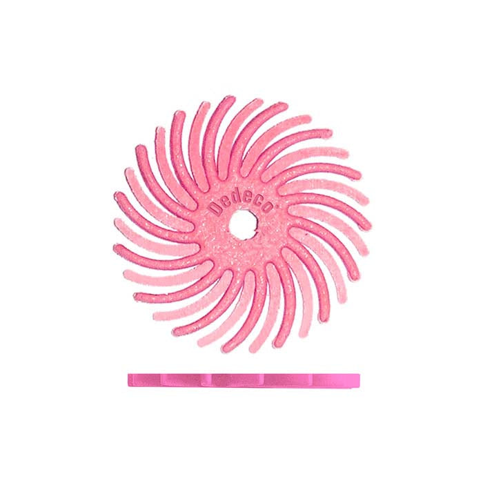 Dedeco® Sunburst® 15.88mm Radial Disc, 600-Grit, Pumice, Pink