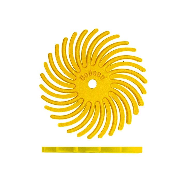 Dedeco® Sunburst® 22,22 mm Radiell Skive, 80-korn, Gul