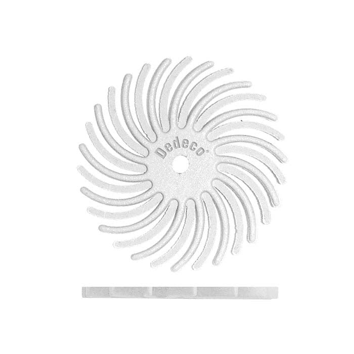 Dedeco® Sunburst® 22,22 mm Radiell Skive, 120-korn, Hvit