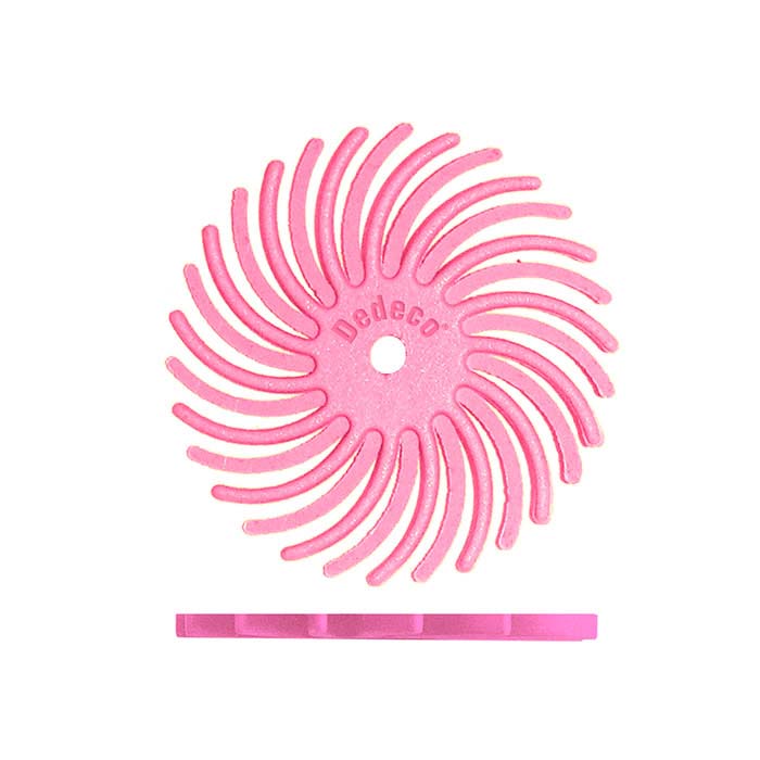 Dedeco® Sunburst® 22,22 mm Radiale Schijf, 600 Korrel Pumice, Roze