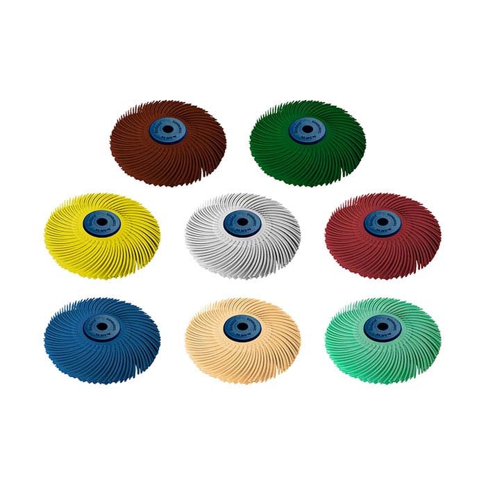 Dedeco® Sunburst® 76.2mm 3-Ply Radial Bristle Disc Assortment, 8 Pieces