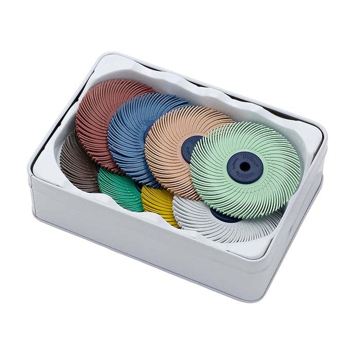Dedeco® Sunburst® 76.2mm 3-Ply Radial Bristle Disc Assortment, 8 Pieces