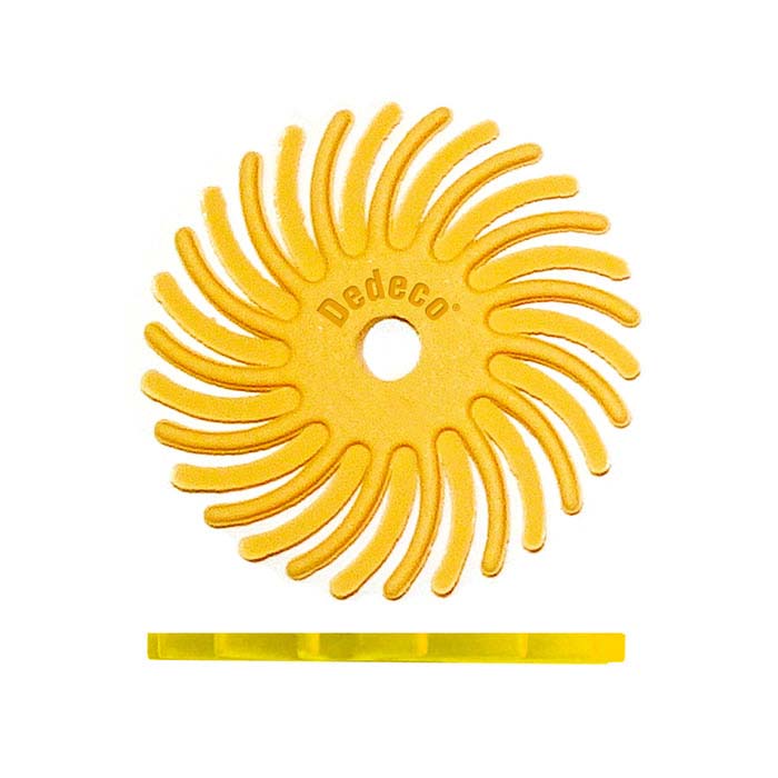 Dedeco® Sunburst® 25.4mm Radial Disc, 80-Grit, Yellow