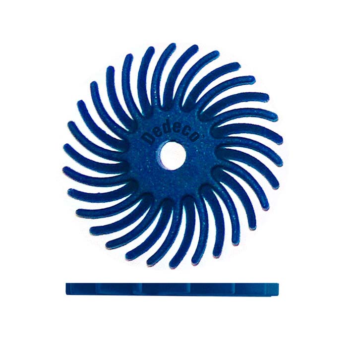 Dedeco® Sunburst® 25.4mm Radial Disc, 400-Grit, Blue
