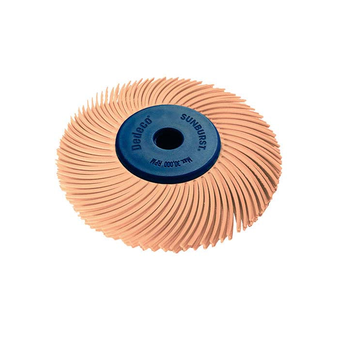 Dedeco® Sunburst® 50.8mm 3-Ply Radial Bristle Disc, 6-Micron, Peach