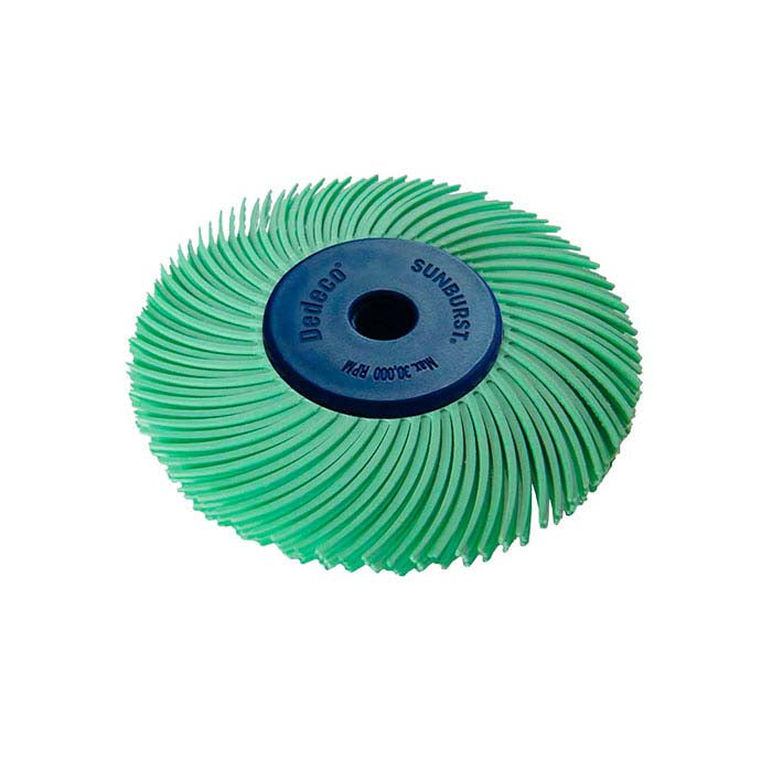 Dedeco® Sunburst® 50.8mm 3-Ply Radial Bristle Disc, 1-Micron, Light Green