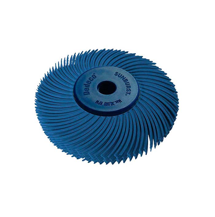 Dedeco® Sunburst® 50.8mm 6-Ply Radial Bristle Disc, 400-Grit, Blue