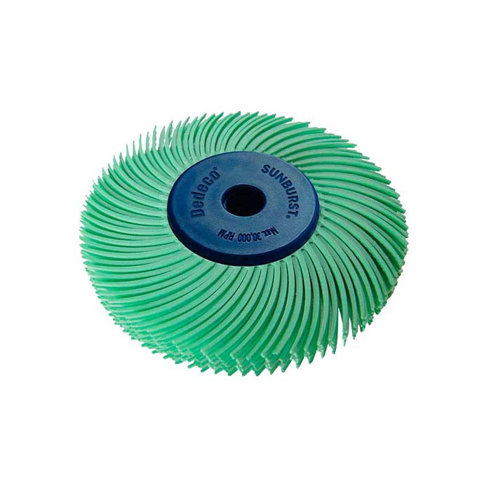 Dedeco® Sunburst® Disco Radial de Cerdas 6 Camadas 50,8mm, 1 Micron, Verde Claro