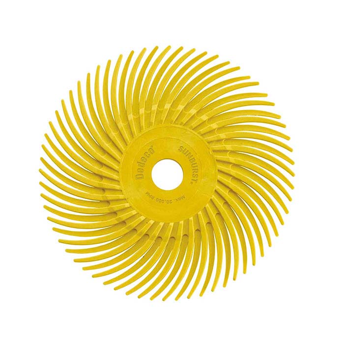 Dedeco® Sunburst® 76,2 mm Radiale Schijf, 80 Korrel, Geel
