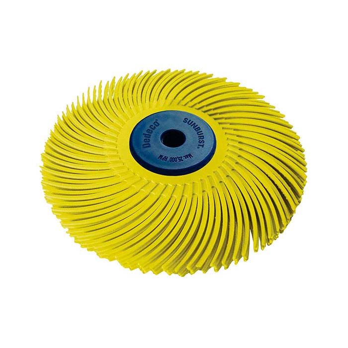 Dedeco® Sunburst® 76.2mm 3層ラジアルブラシディスク、80グリット、イエロー