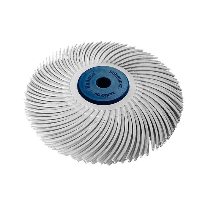 Dedeco® Sunburst® 76.2mm 3-Ply Radial Bristle Disc, 120-Grit, White