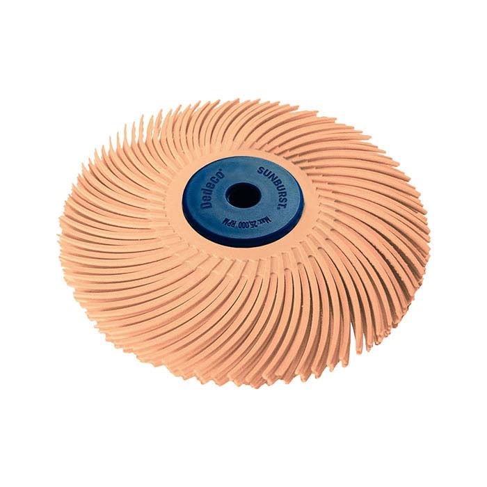 Dedeco® Sunburst® 76.2mm 3-Ply Radial Bristle Disc, 6-Micron, Peach