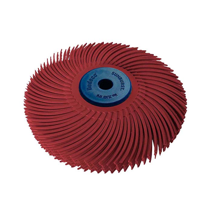 Dedeco® Sunburst® Disco Radial de Cerdas 6 Camadas 76,2mm, Granulação 220, Vermelho