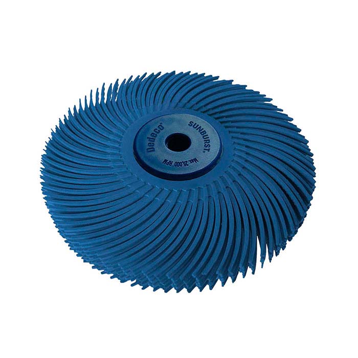 Dedeco® Sunburst® 76.2mm 6-Ply Radial Bristle Disc, 400-Grit, Blue