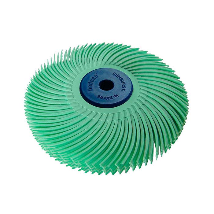 Dedeco® Sunburst® Disco Radial de Cerdas 6 Camadas 76,2mm, 1 Micron, Verde Claro