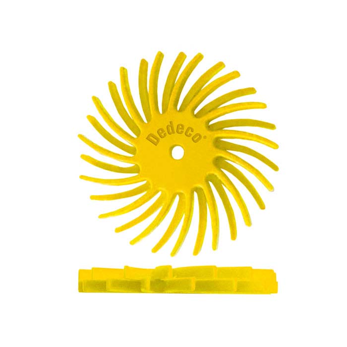 Dedeco® Sunburst® 22.22mm Dual Radial Disc, 80-Grit, Yellow