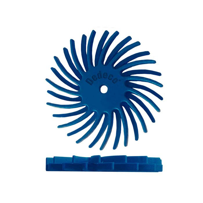 Dedeco® Sunburst® 22.22mm Dual Radial Disc, 400-Grit, Blue