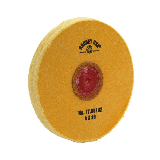 Grobet® Yellow Chemkote Buffing Wheel, 101.6mm x 20-Ply