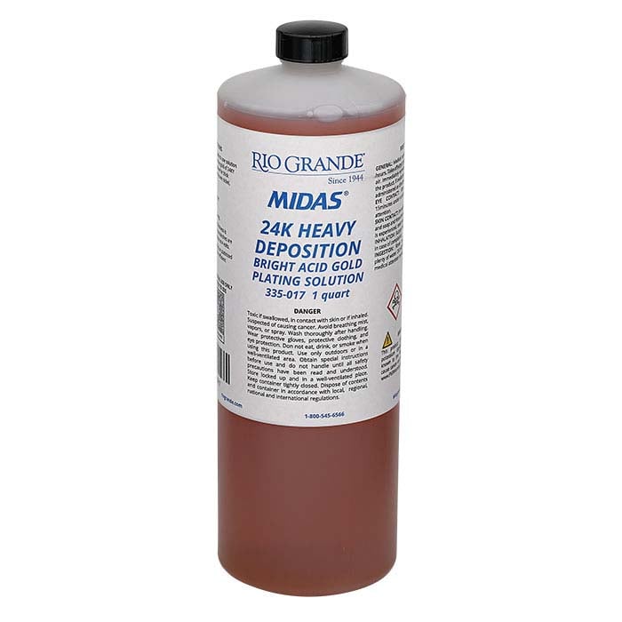 Solution de placage or jaune brillant 24 carats à dépôt lourd Midas®, à base d'acide