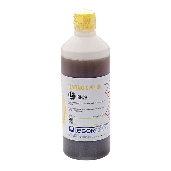 Legor® RH2B Black Rhodium Plating Solution, Acid-Based
