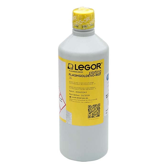 Legor® FLASHGOLDEVO-RED Gold Plating Solution, Cyanide-Free