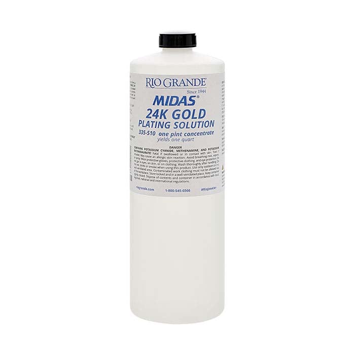 Midas® 24K Gold Plating Solution, Cyanide-Based