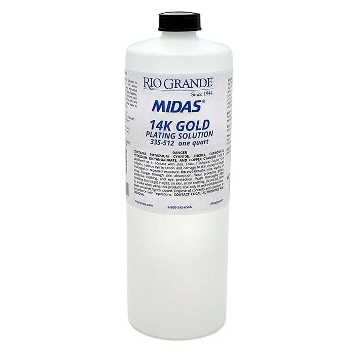 Solution de placage en or jaune 14 carats Midas®, à base de cyanure