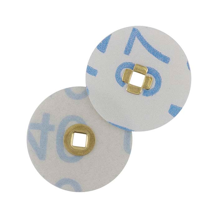 E.C. Moore Magnum Brass-Center Snap-On Snap-Off Plastic-Backed Aluminum Oxide Sanding Disc, 320-Grit